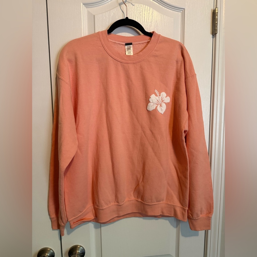 Women's Coral Sweater with Floral Detail